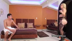 Play Pantiehose down tranny fucks wish a pro