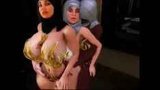 Jouer Arabe aux gros seins se dirige vers les collines