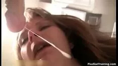 تشغيل Slatternty brunet baby تمتص ins a brobdingnagian dildo